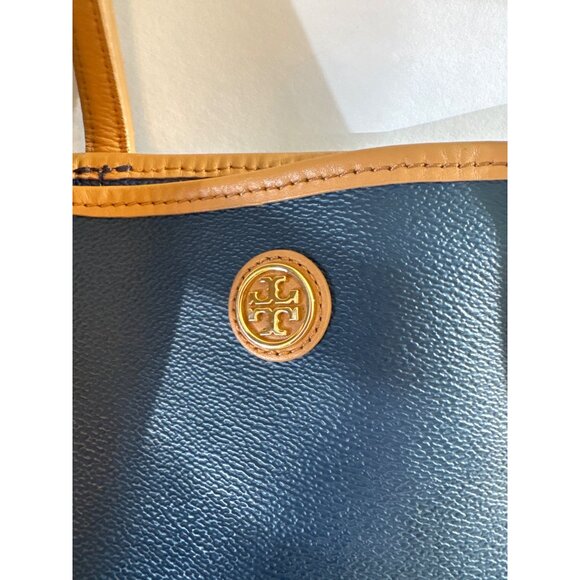 Tory Burch Blue and Tan Tote Bag - Picture 4 of 12